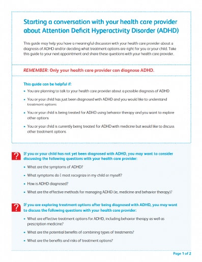 Tris ADHD Doctor Discussion Guide